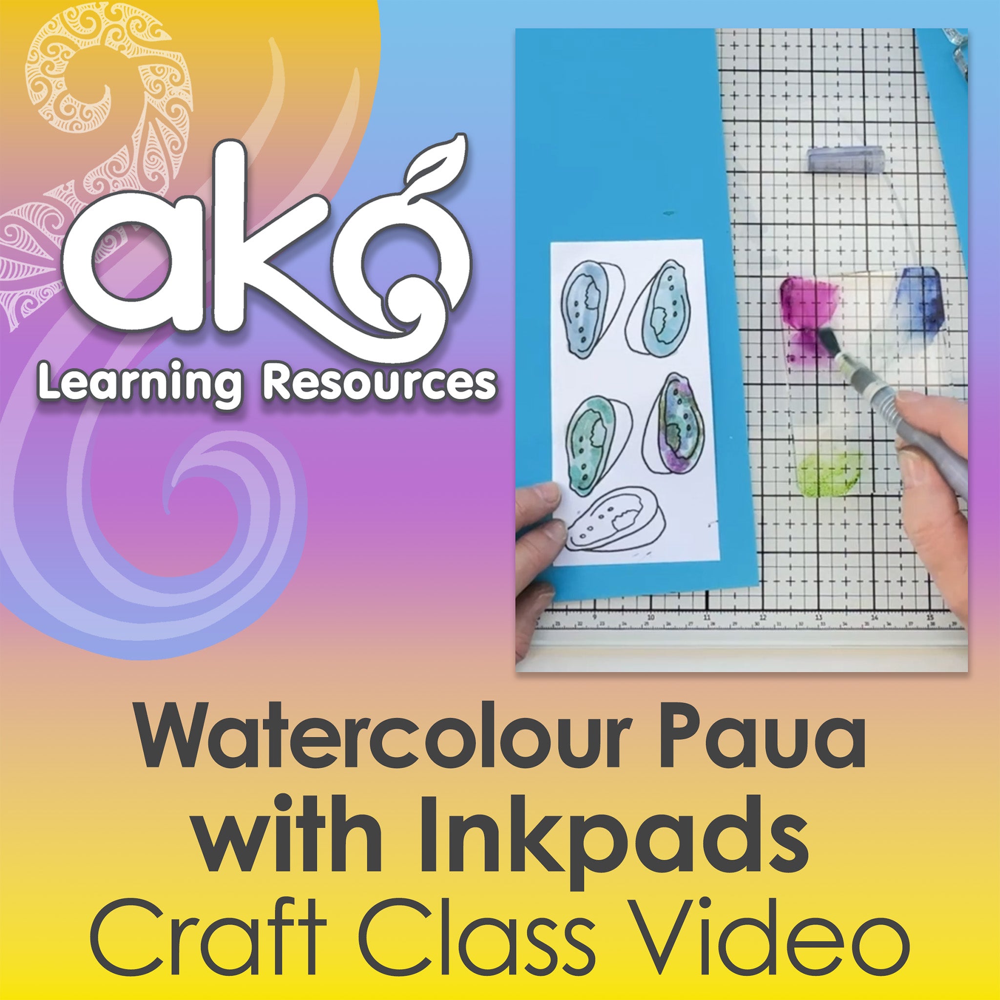 Crafting: Watercolour Paua with Inkpads