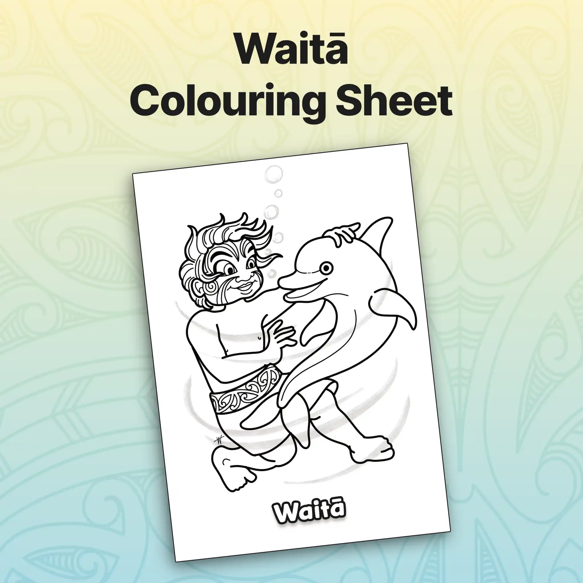 Waitā Colouring Sheet