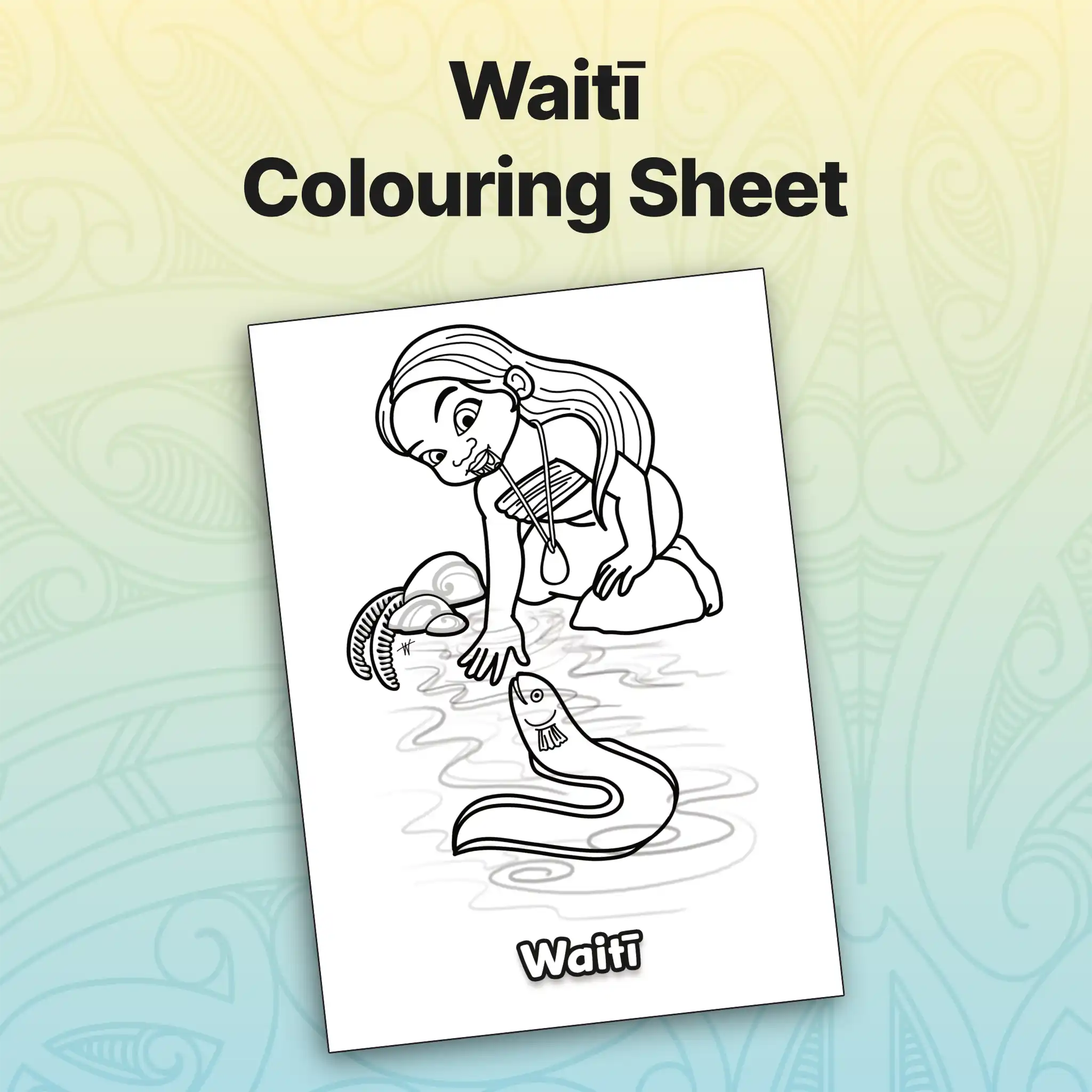 Waitī Colouring Sheet