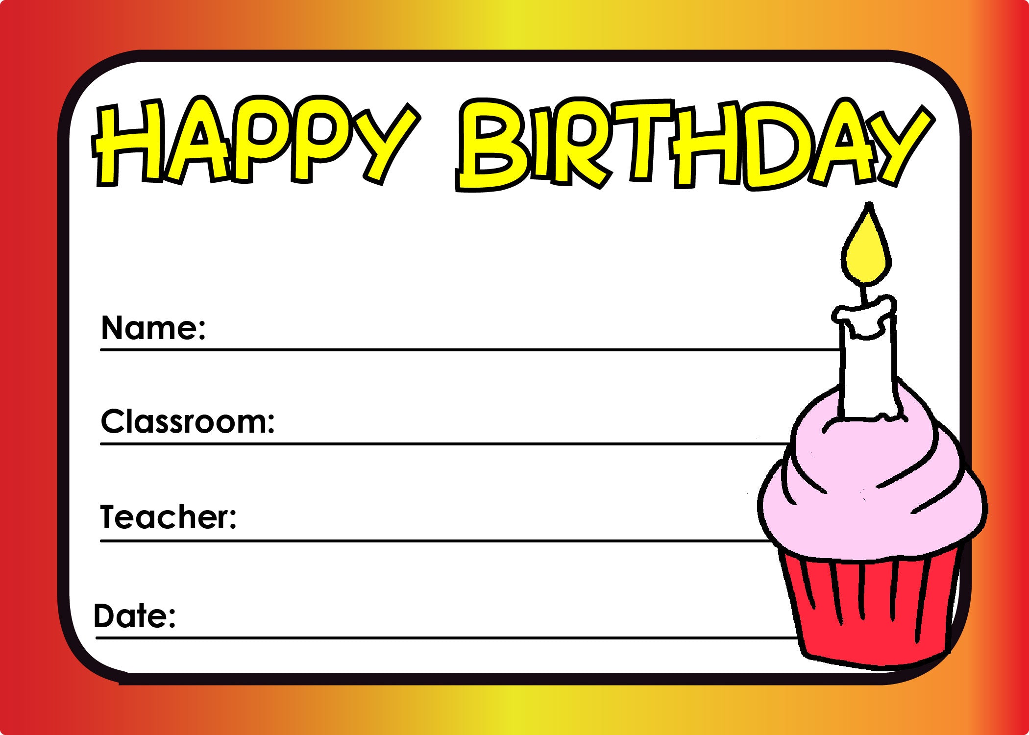 Certificate - Happy Birthday Style 1