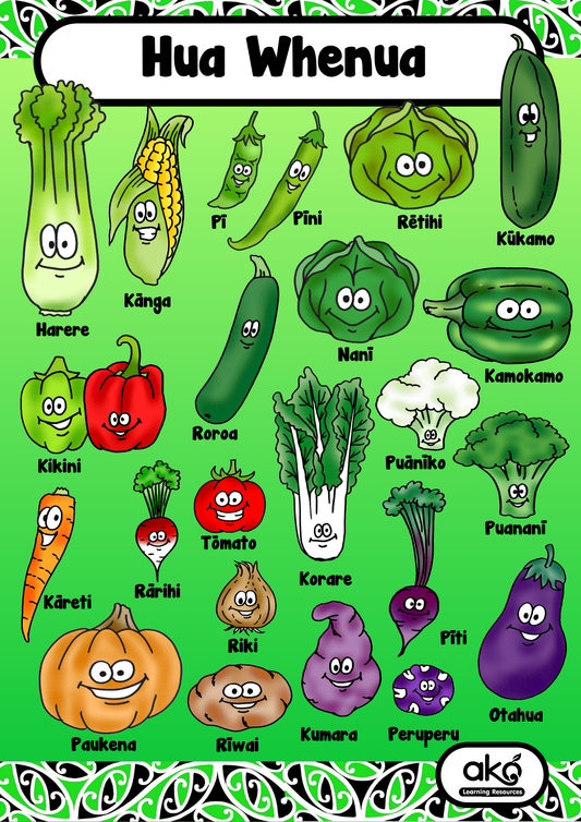 Poster Set A - Hua Whenua (Vegetables)