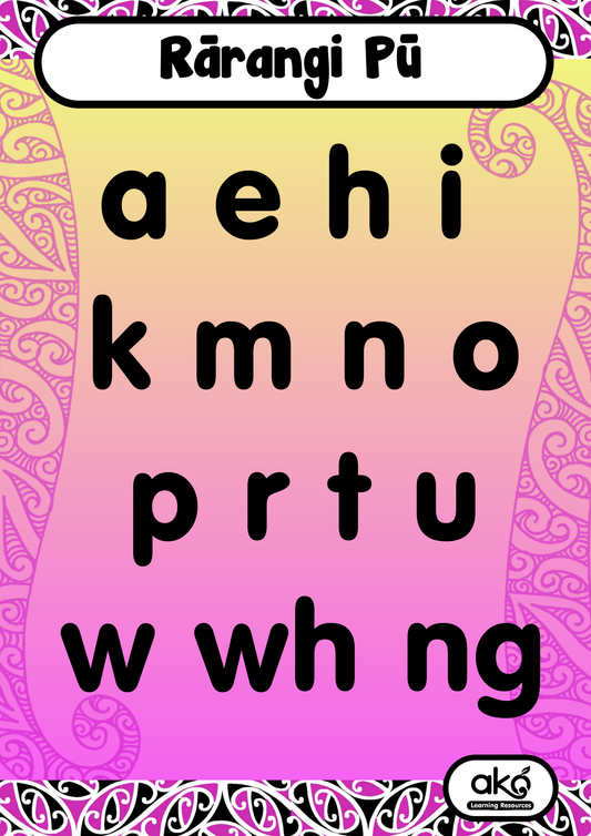 Poster Set A - Rārangi Pū (Alphabet)
